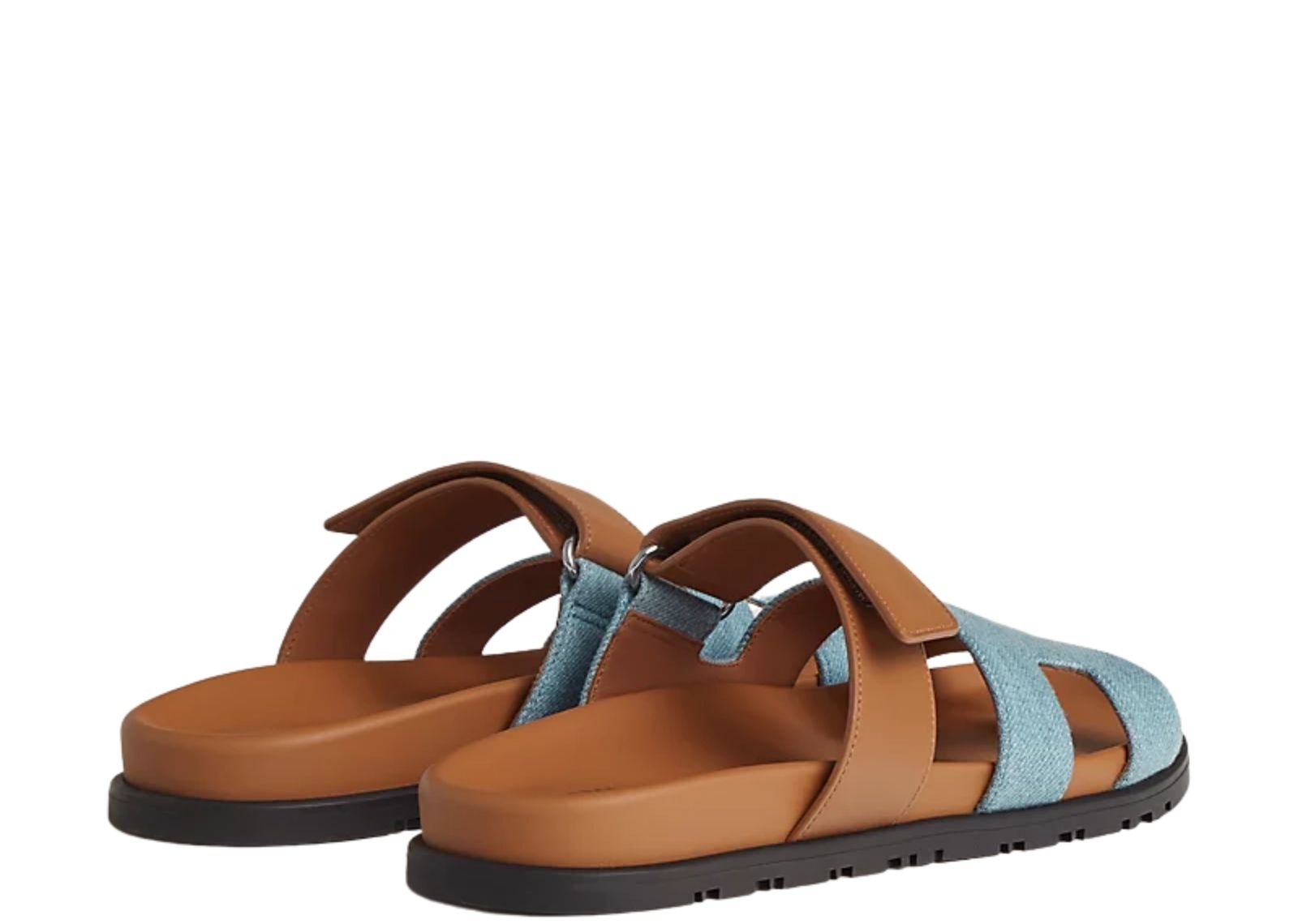 hermes chypre sandal bleu clair denim and calfskin leather 4 1