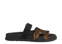 Hermes Chypre Sandal Gold Noir Suede And Calfskin Leather