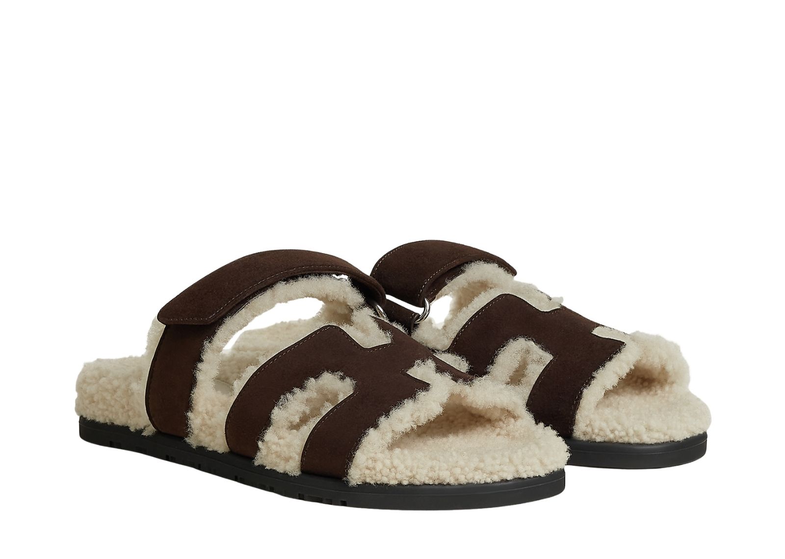 hermes chypre sandal marron ebene suede goatskin 2 1
