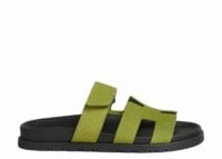 Hermes Chypre Sandal Vert Olive Suede Goatskin