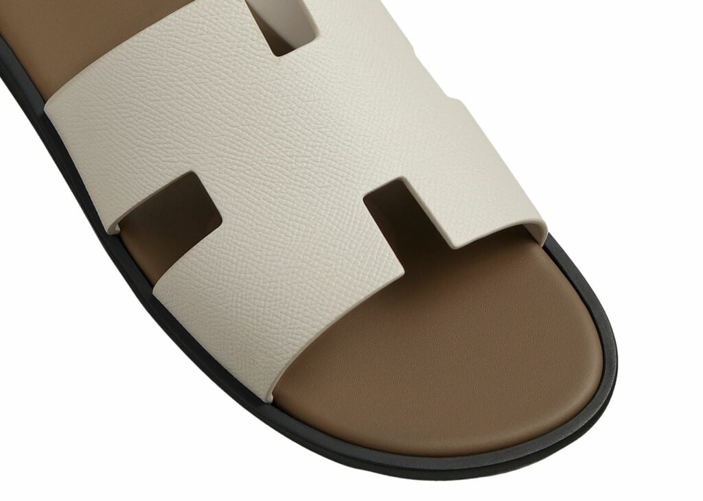 Hermes Izmir Sandal Beige Glaise Etoupe Epsom Calfskin Leather