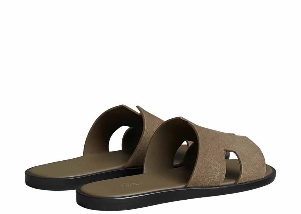 Hermes Izmir Sandal Etoupe Suede - H192568ZHX3440 | Sneaker Baker