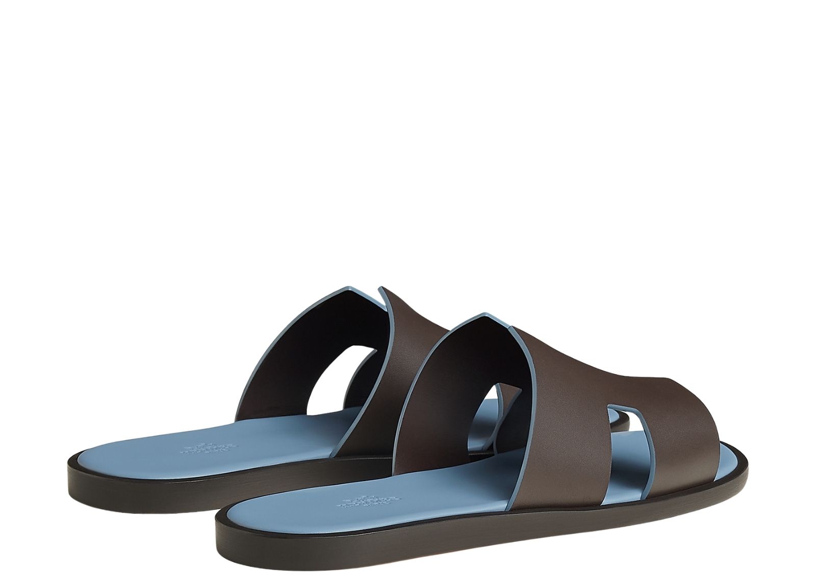 hermes izmir sandal moka bleu jean smooth calfskin leather 3 1