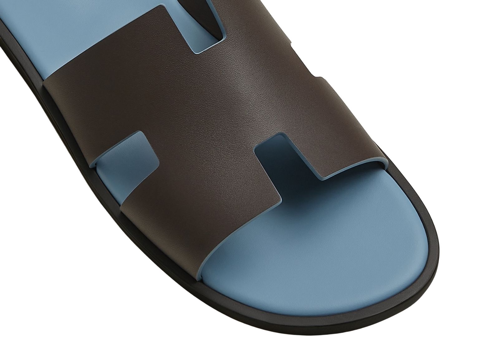 hermes izmir sandal moka bleu jean smooth calfskin leather 4 1