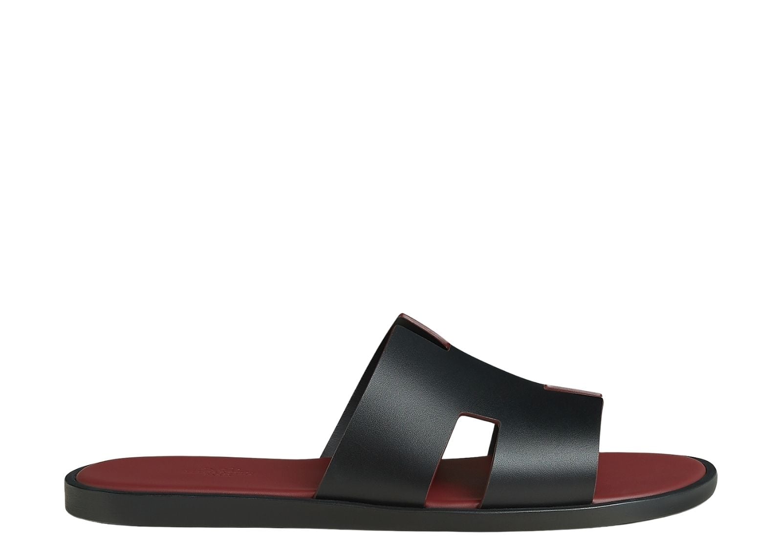 hermes izmir sandal noir rouge h smooth calfskin leather 1 1