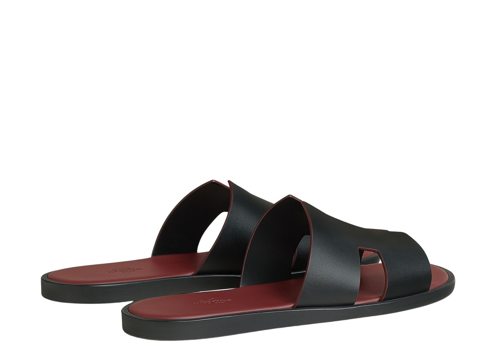 hermes izmir sandal noir rouge h smooth calfskin leather 3 1