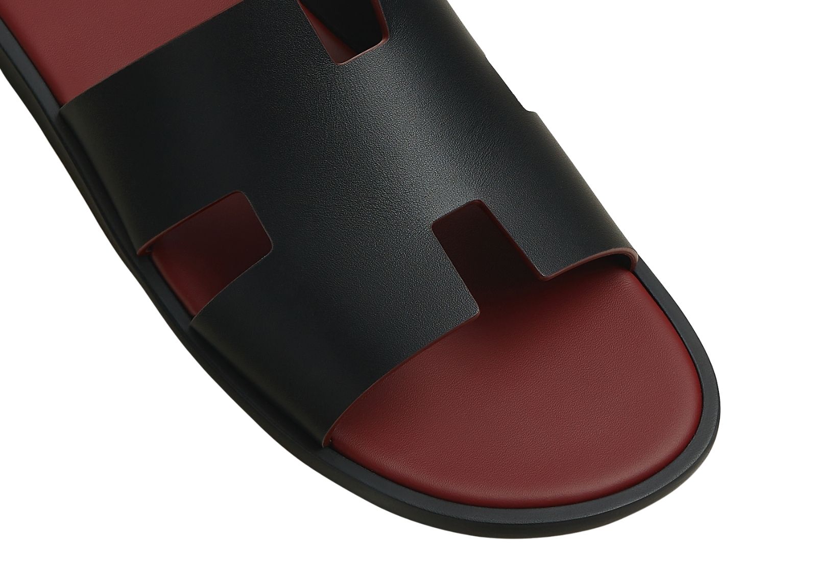 hermes izmir sandal noir rouge h smooth calfskin leather 4 1