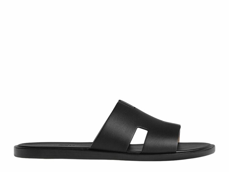 hermes izmir sandal noir smooth calfskin leather 1 1