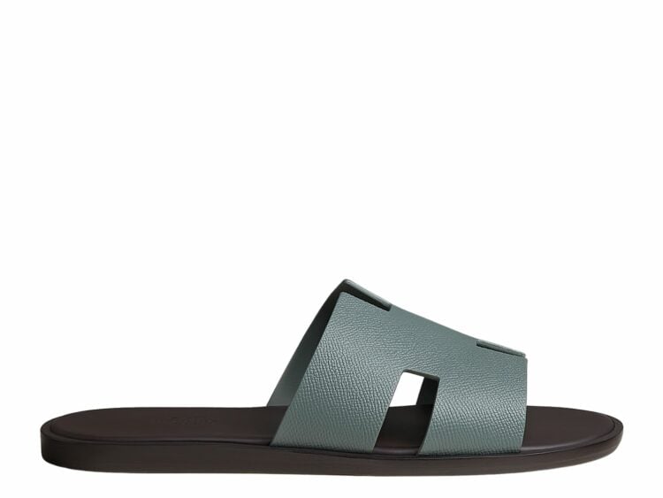 hermes izmir sandal vert cedre marron ebene epsom calfskin leather 1 1