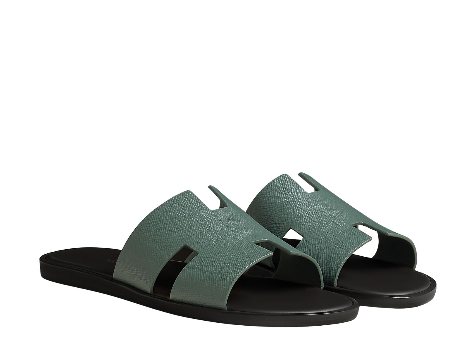 hermes izmir sandal vert cedre marron ebene epsom calfskin leather 2 1