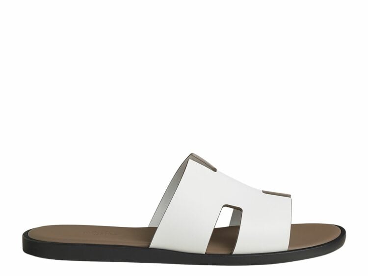 hermes izmir sandal white etoupe smooth calfskin leather 1 1