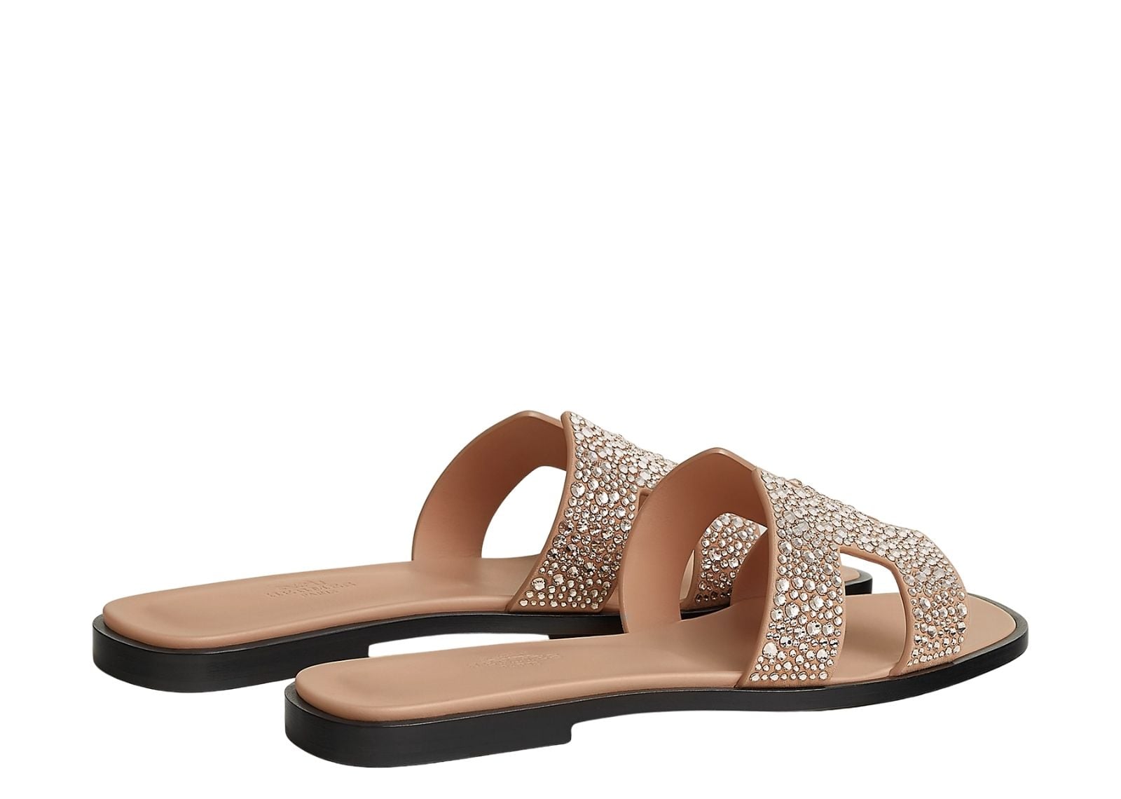 hermes oran sandal beige perlino box goatskin with rhinestone 2 1