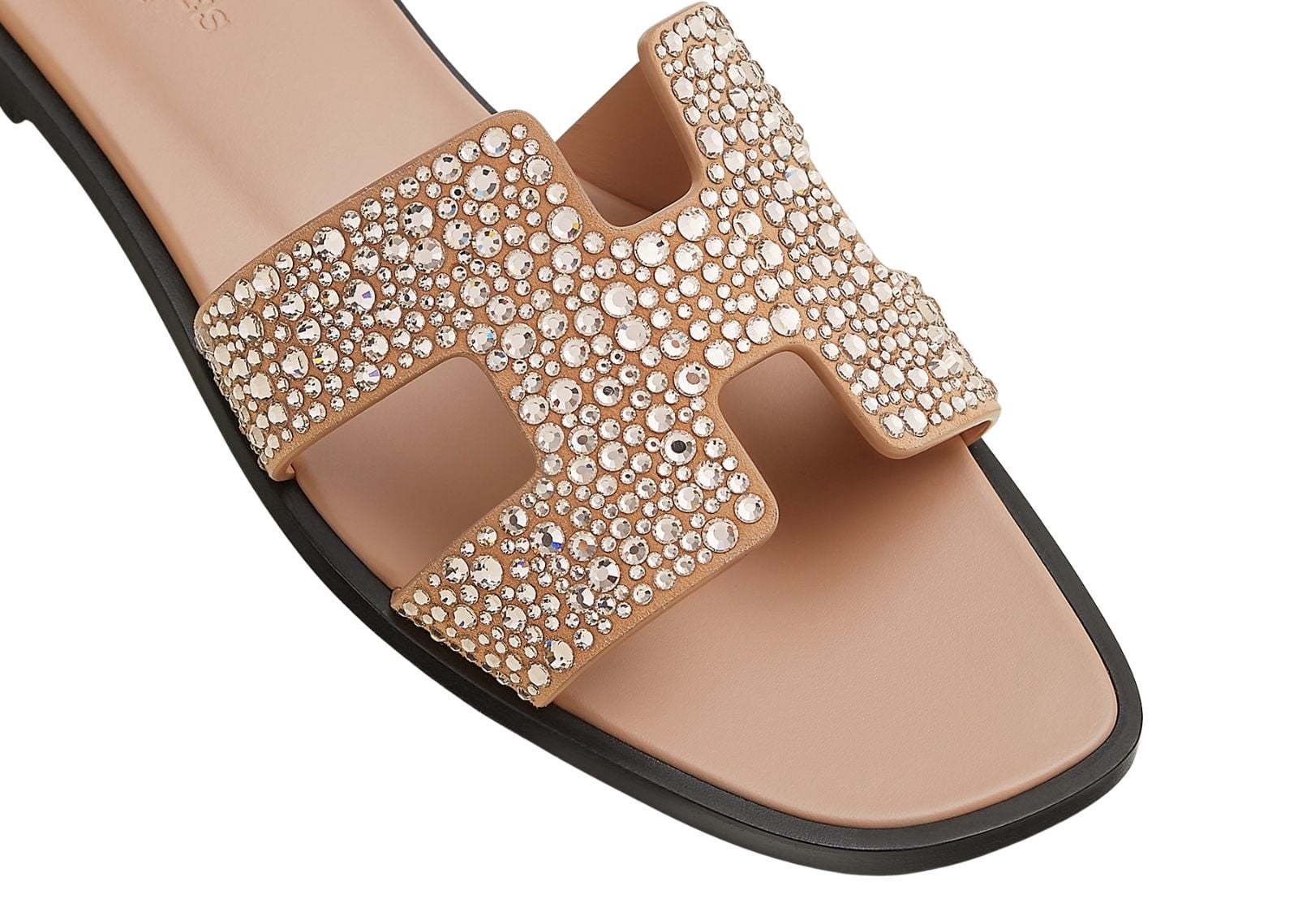 hermes oran sandal beige perlino box goatskin with rhinestone 3 1