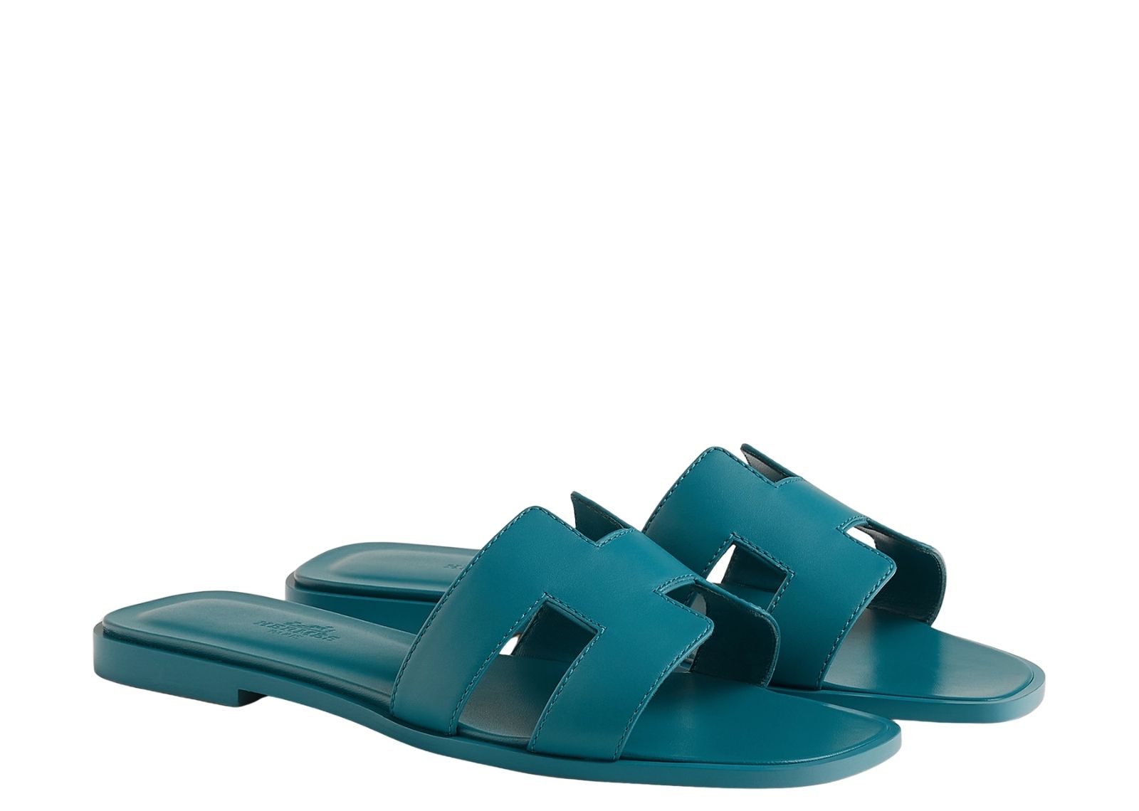 hermes oran sandal bleu iroise box calfskin leather 2 1