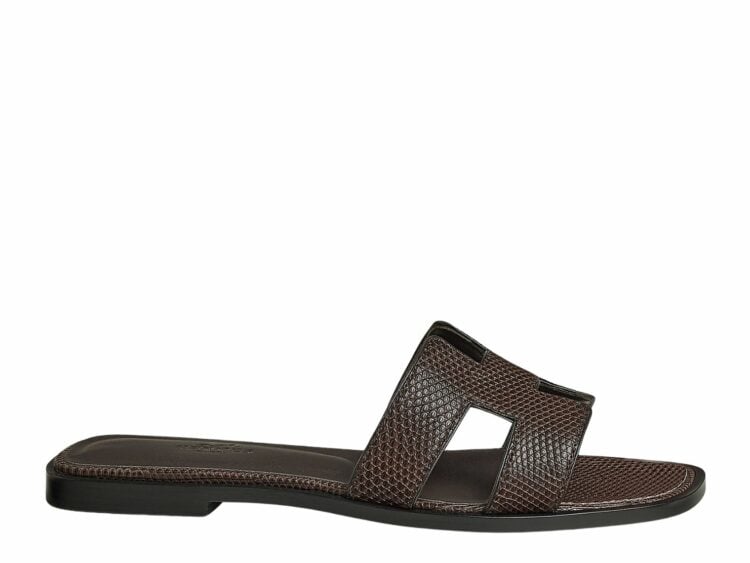hermes oran sandal chocolat box iguana leather 1 1