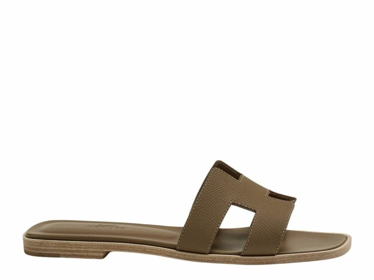 hermes oran sandal dark etoupe box calfskin leather 1 1