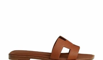 Hermes Oran Sandal Gold/Gold Box Calfskin Leather