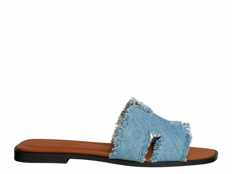 hermes oran sandal light blue box denim sandals 1 1