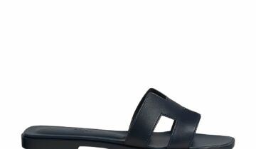 Hermes Oran Sandal Marine Box Calfskin Leather
