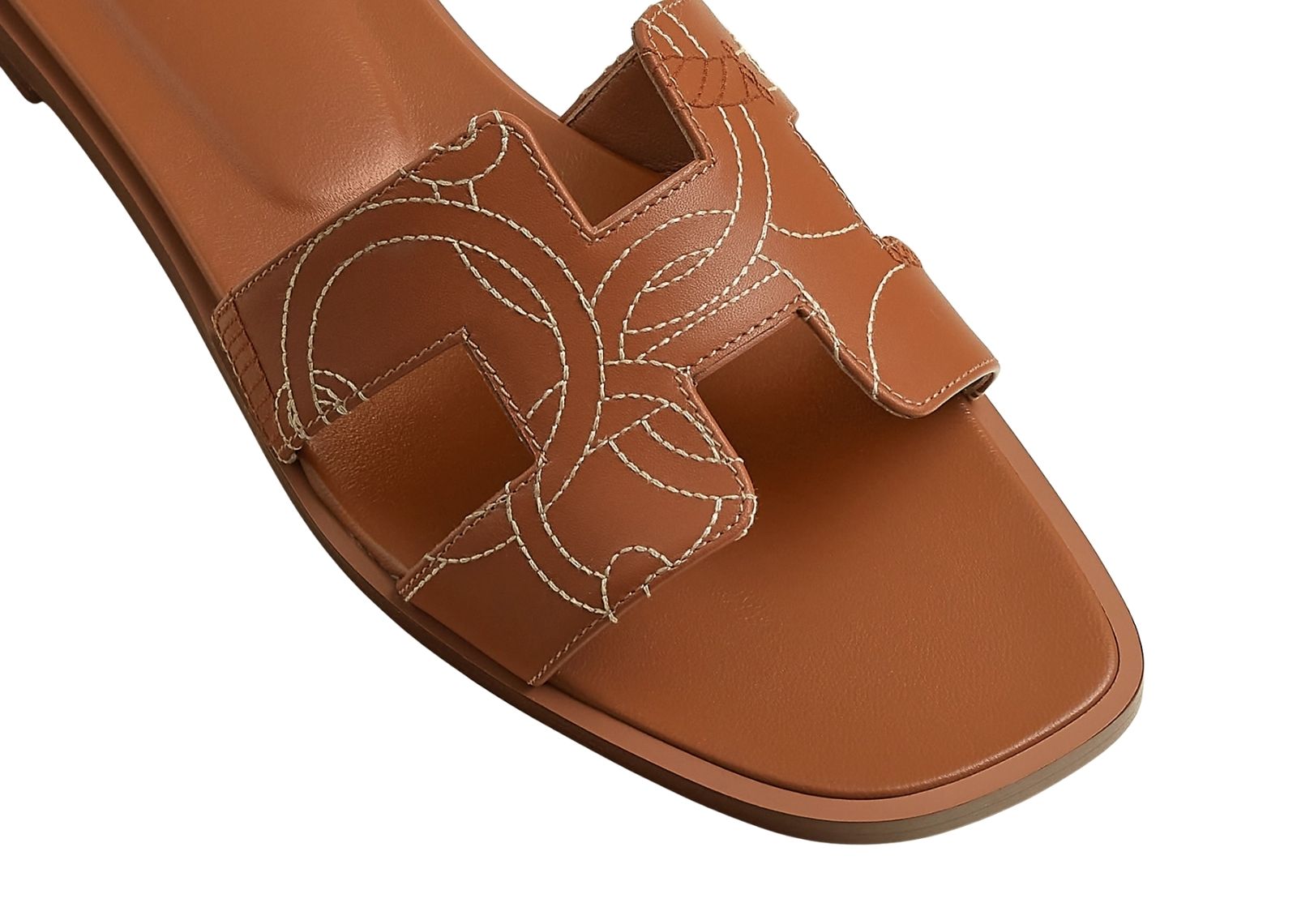 hermes oran sandal natural box calfskin with panoplie equestre embroidery 3 1