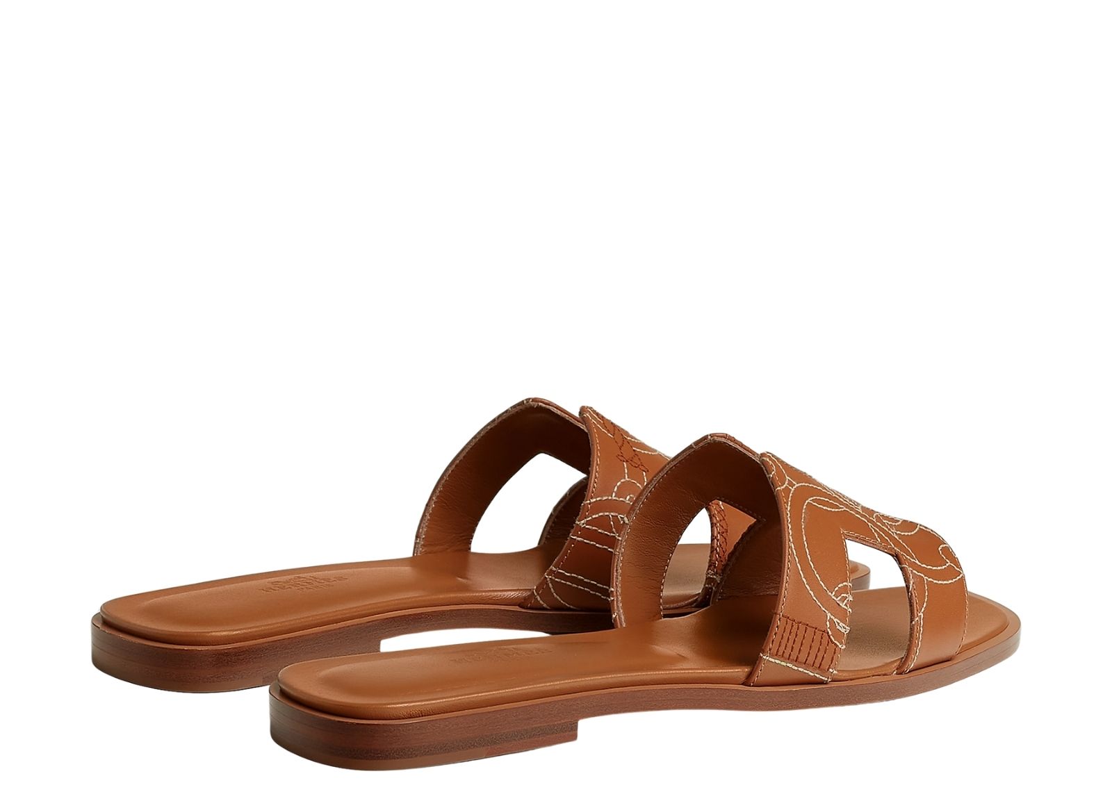 hermes oran sandal natural box calfskin with panoplie equestre embroidery 4 1