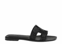 hermes oran sandal noir box goatskin with rhinestone 1 1