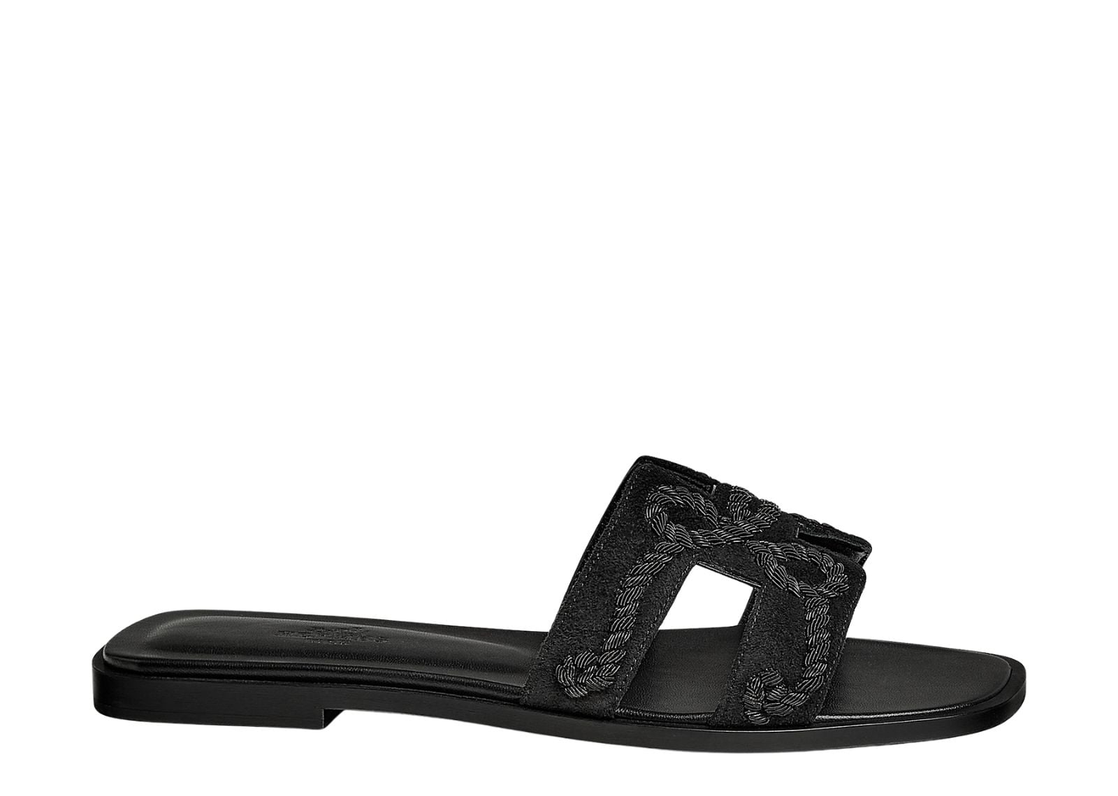 hermes oran sandal noir box suede goatskin 1 1