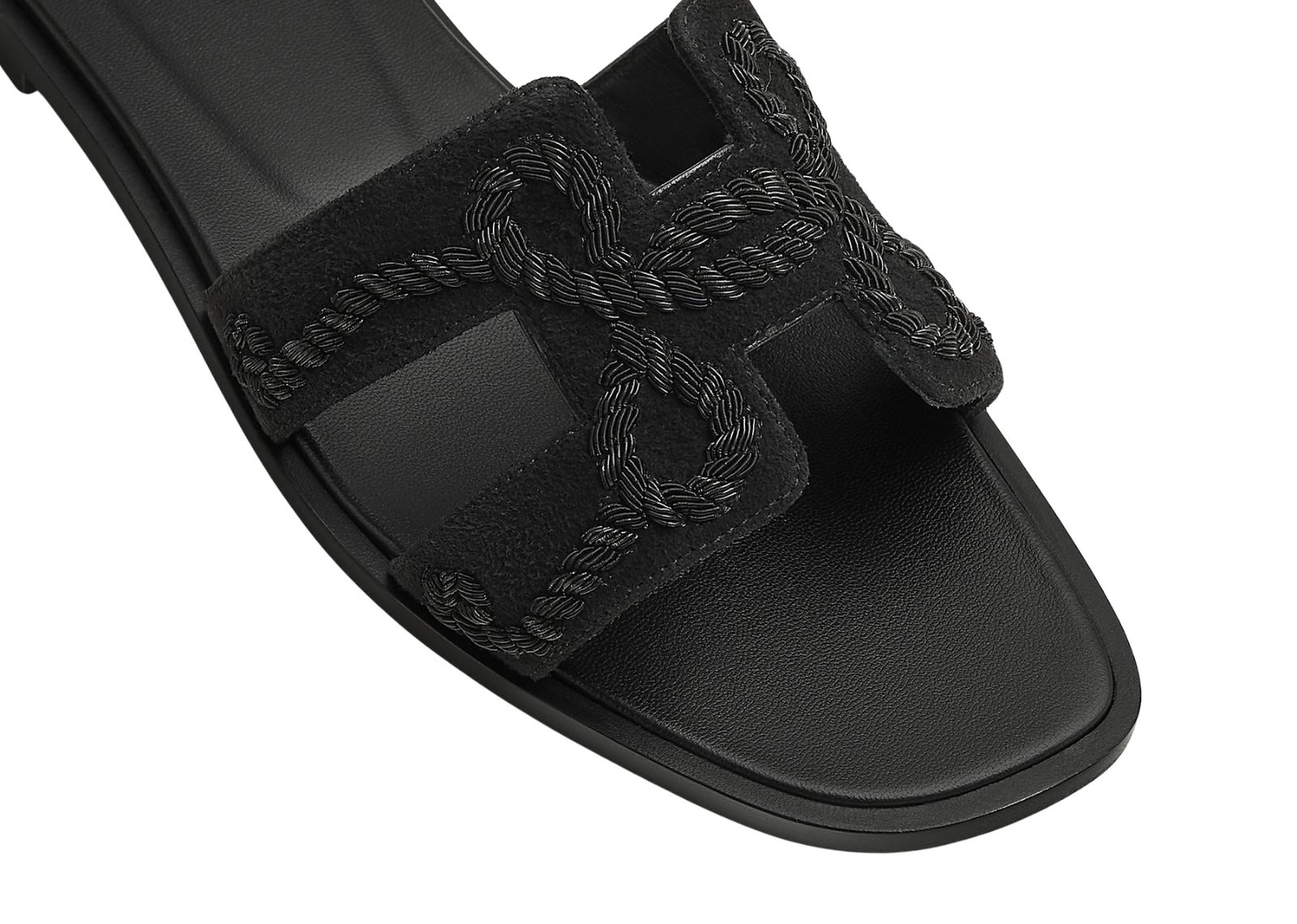 hermes oran sandal noir box suede goatskin 3 1
