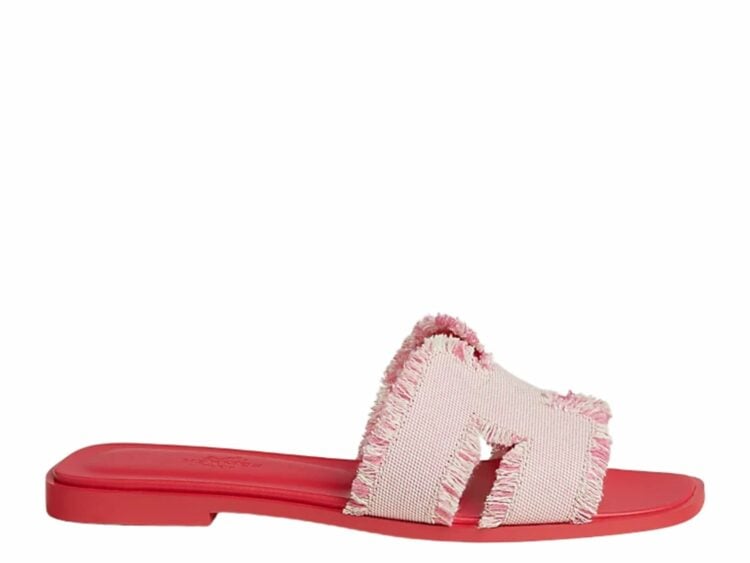 hermes oran sandal rose grenade box fabric 1 1