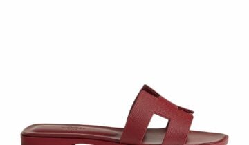 Hermes Oran Sandal Rouge Box Calfskin Leather