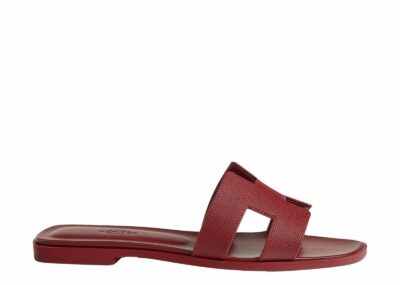 hermes oran sandal rouge box calfskin leather 1 1