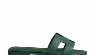 Hermes Oran Sandal Vert Box Calfskin Leather