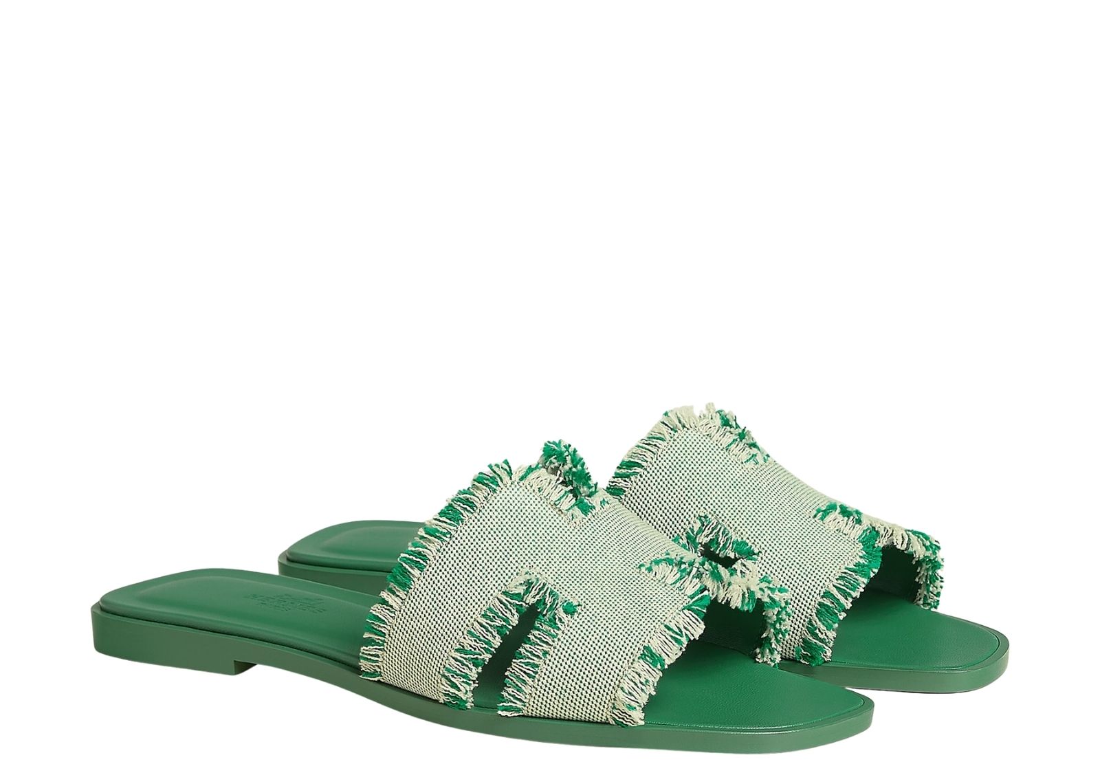 hermes oran sandal vert jungle box fabric 2 1