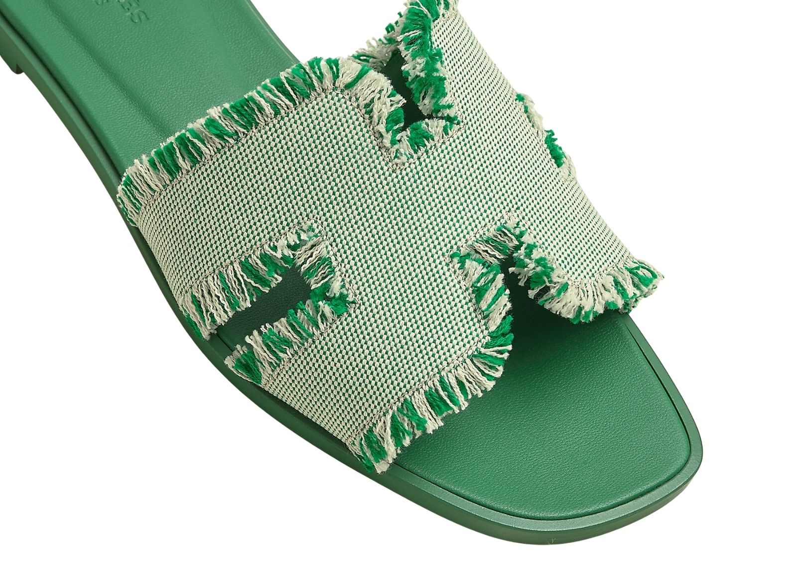 hermes oran sandal vert jungle box fabric 3 1
