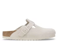 Birkenstock Boston Soft Footbed Suede Antique White