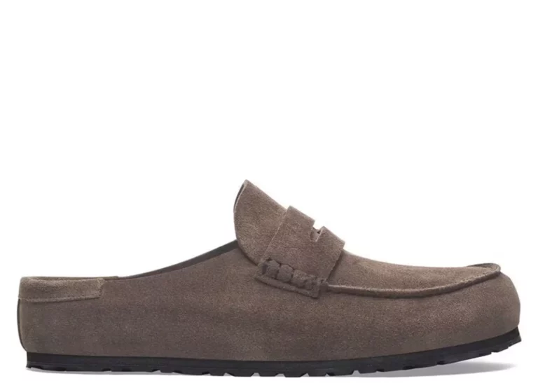 Birkenstock Naples Wrapped Suede Leather Concrete Grey
