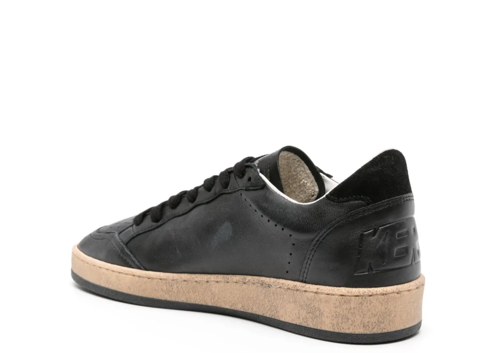 golden goose ball star black nappa black glitter star black suede heel tab w 3 1
