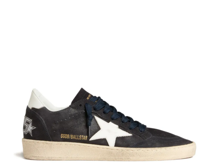 golden goose ball star dark blue suede white leather star dark blue heel tab w 1 1