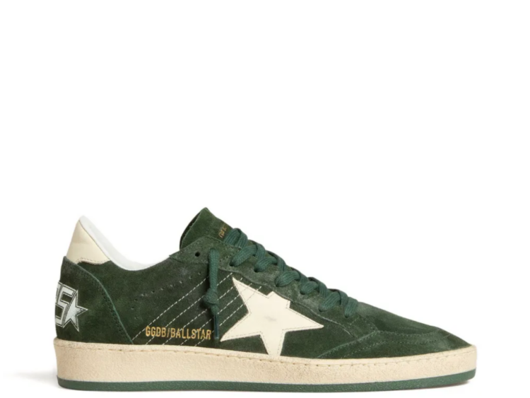 golden goose ball star green suede white leather star green heel tab w 1 1