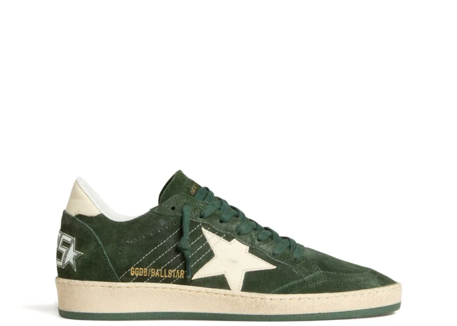 golden goose ball star green suede white leather star green heel tab w 1 1
