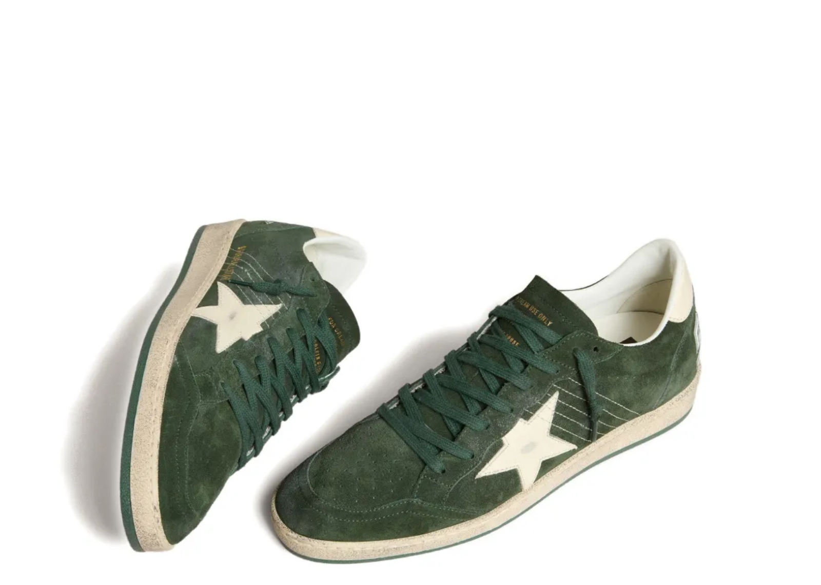 golden goose ball star green suede white leather star green heel tab w 3 1