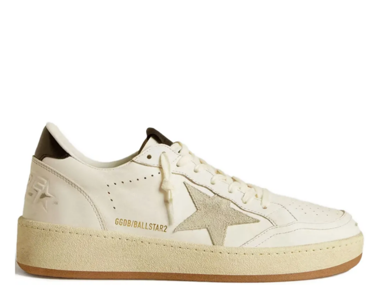golden goose ball star ice gray suede star glossy black heel tab w 1 1