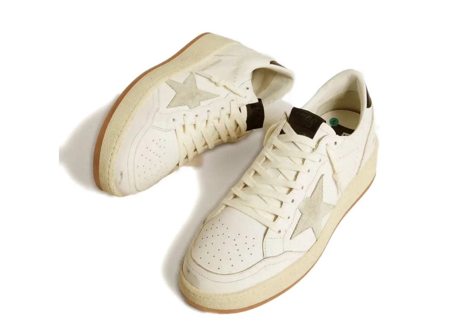 golden goose ball star ice gray suede star glossy black heel tab w 2 1