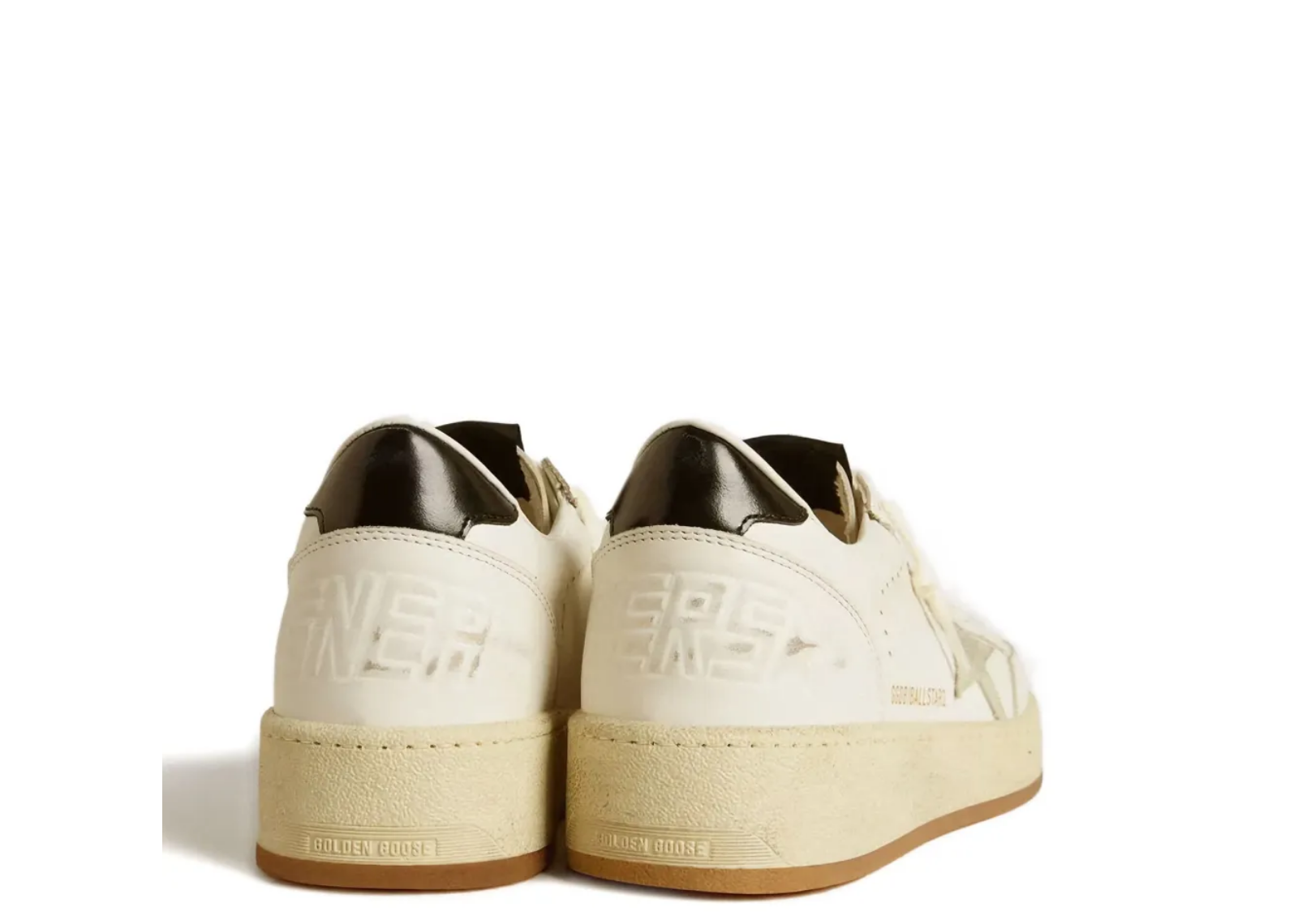 golden goose ball star ice gray suede star glossy black heel tab w 3 1