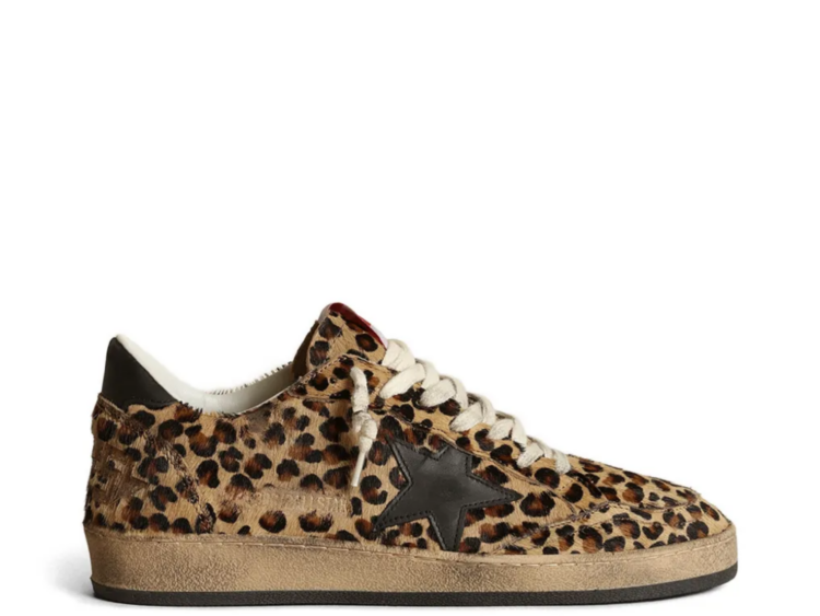 golden goose ball star leopard pony black leather star black heel tab w 1 1