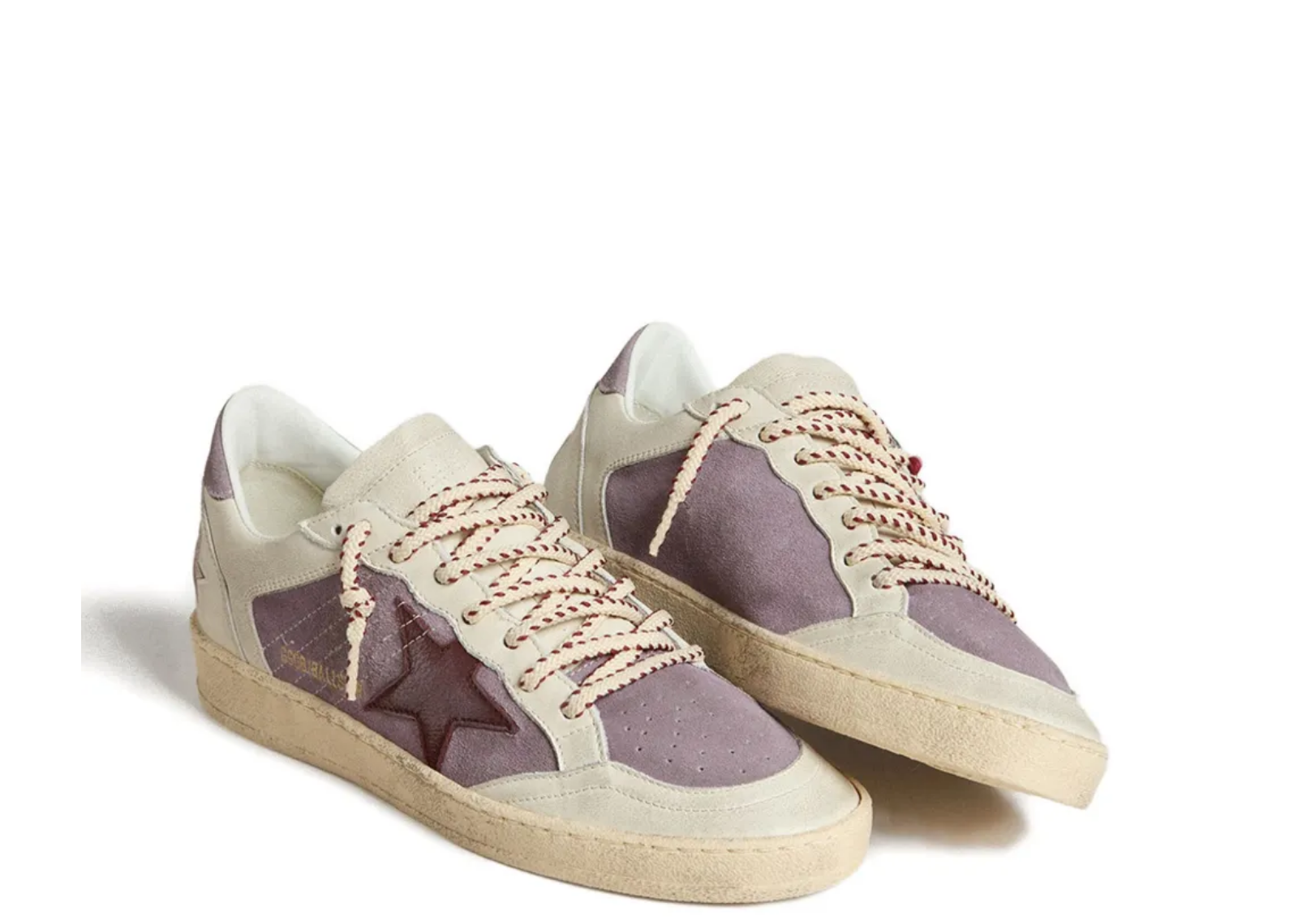 golden goose ball star lilac suede burgundy leather star lilac heel tab w 2 1