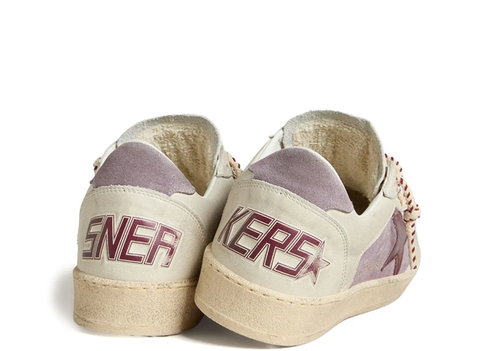 golden goose ball star lilac suede burgundy leather star lilac heel tab w 3 1
