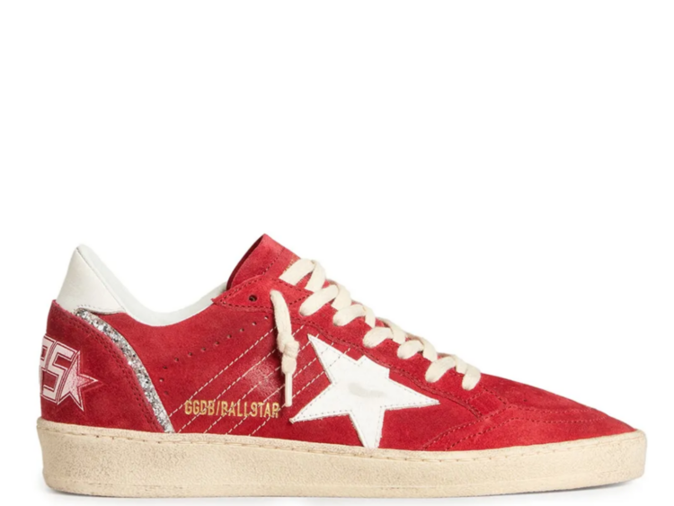 golden goose ball star red suede white leather star red heel tab w 1 1