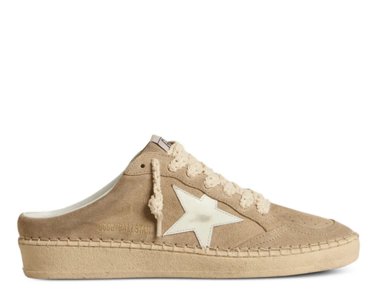 golden goose ball star sabot beige suede white leather star w 1 1