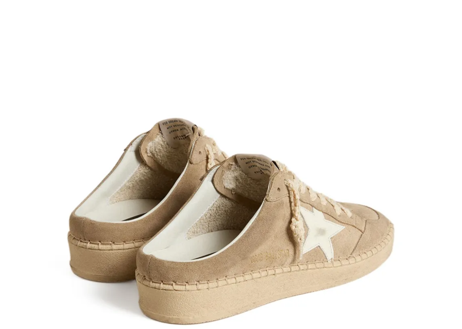 golden goose ball star sabot beige suede white leather star w 3 1